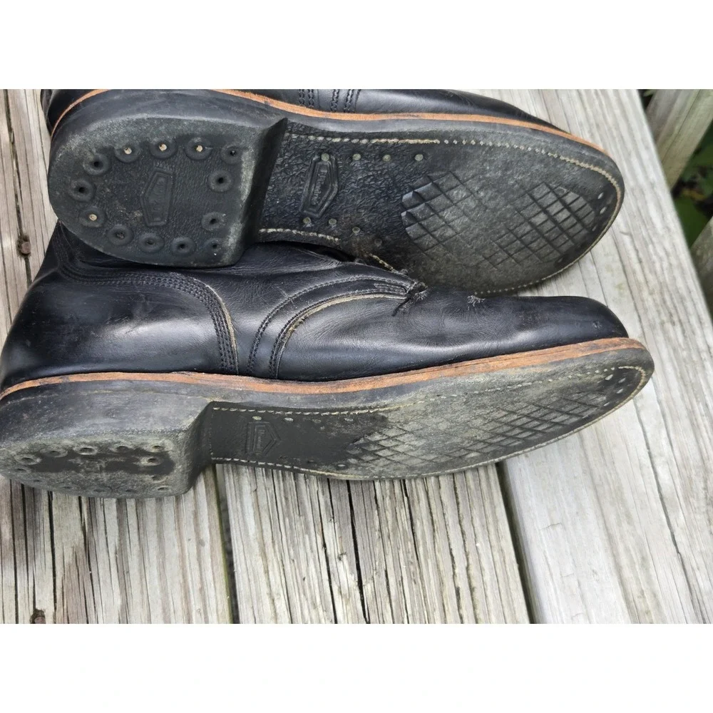 Vintage 1960s BF Goodrich 7-66 Black Military Combat Boots Sz 9W Slip knot